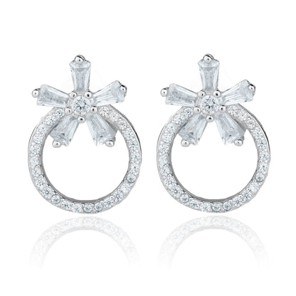 SILVER CUBIC ZIRCONIA STUD FOR HER
