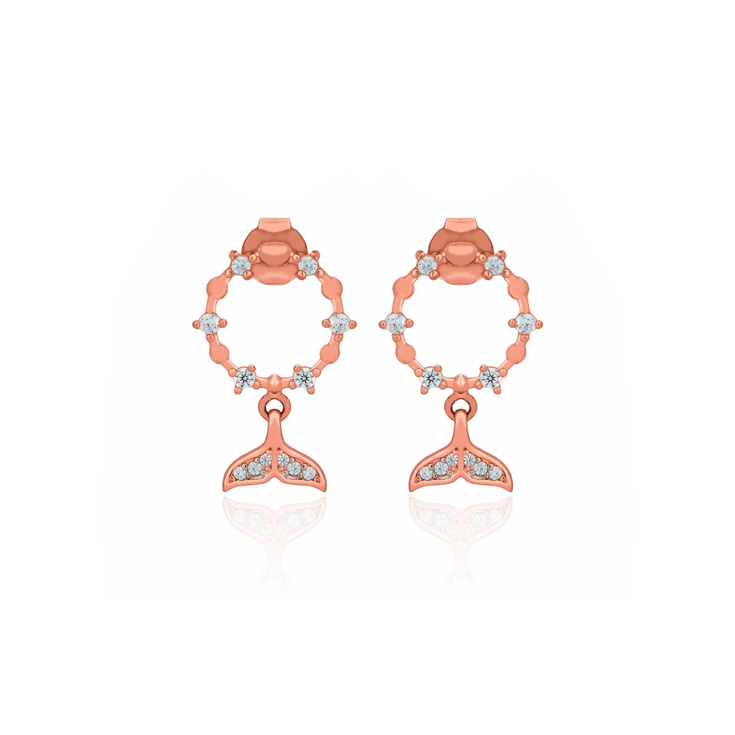 SILVER ROSE GOLD PLATED TAIL EARRING