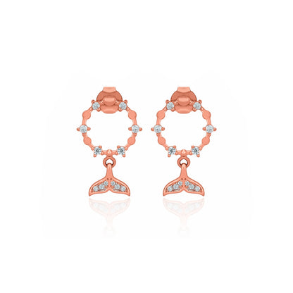 SILVER ROSE GOLD PLATED TAIL EARRING