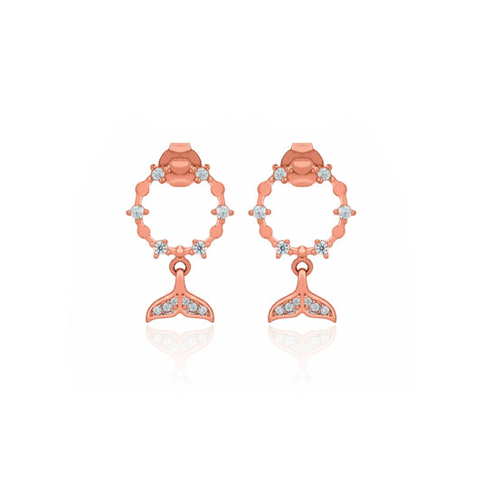 SILVER ROSE GOLD PLATED TAIL EARRING
