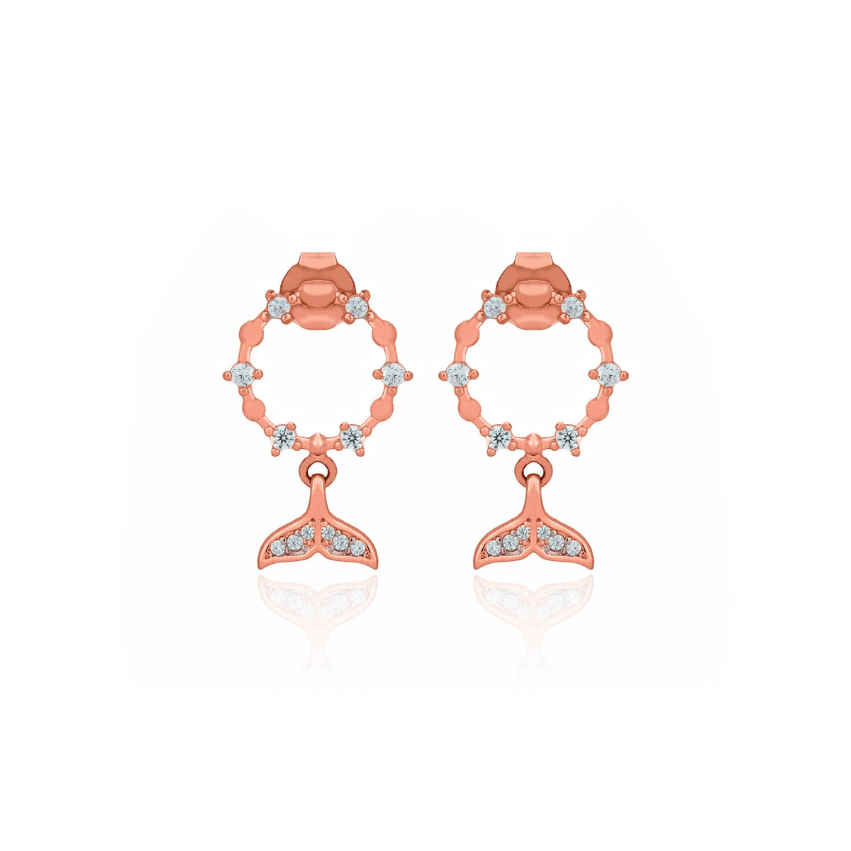 SILVER ROSE GOLD PLATED TAIL EARRING