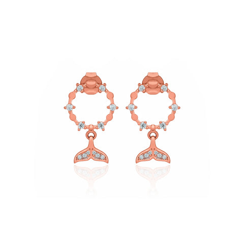 SILVER ROSE GOLD PLATED TAIL EARRING