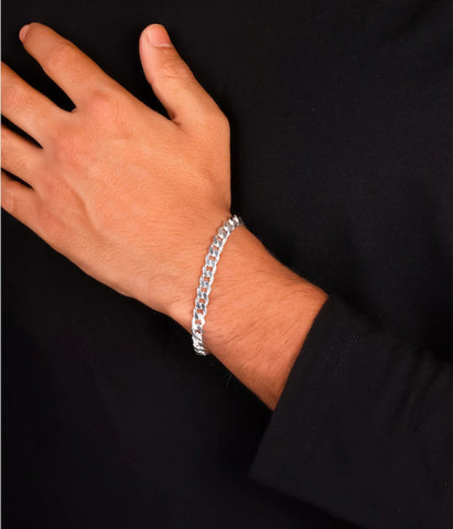 925 Sterling Silver Curb Chain Bracelet for him