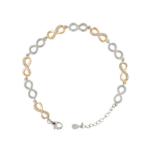 SILVER TWO TONE INFINITY BRACELET