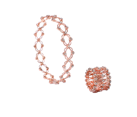 2 IN 1 925 SILVER  ROSE GOLD PLATED  RING CUM BRACELET