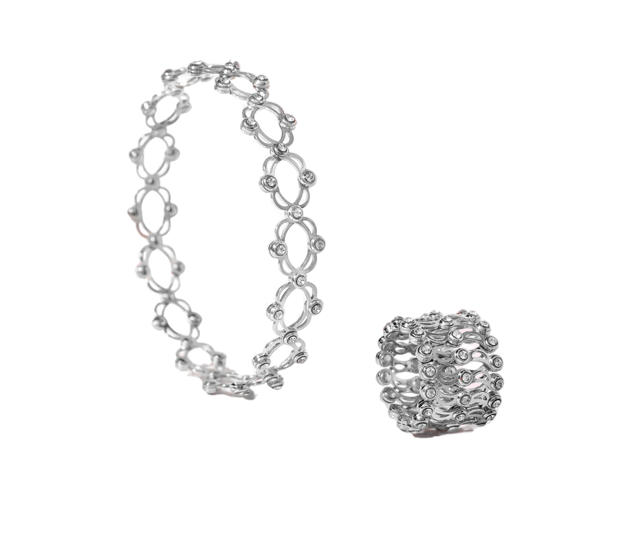 925 SILVER RING SUPPLE BRACELET FOR HER