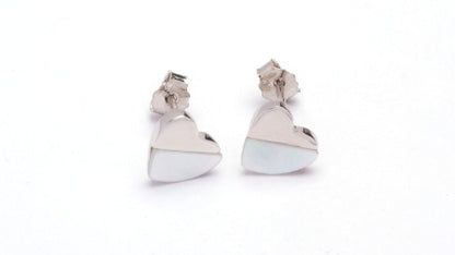 SILVER MONALISA HEART DESIGN STUD