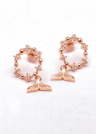 SILVER ROSE GOLD PLATED TAIL EARRING