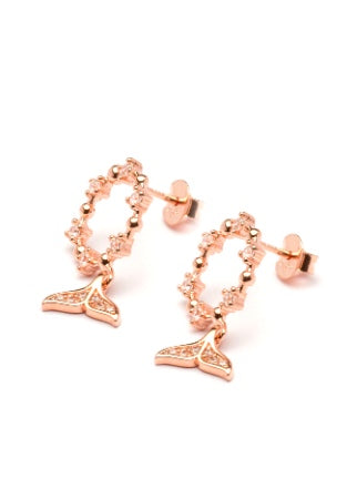 SILVER ROSE GOLD PLATED TAIL EARRING