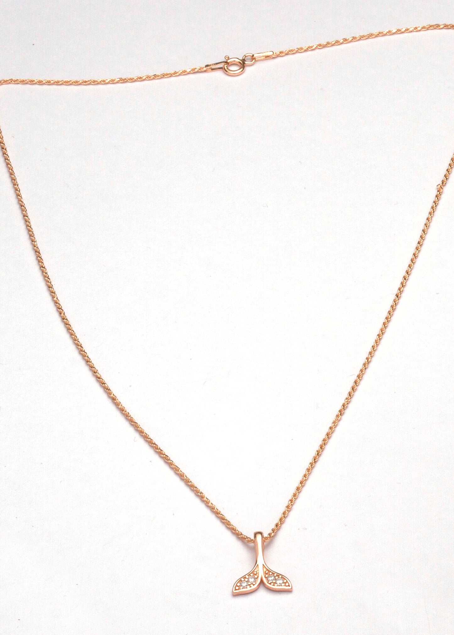 Rose gold  Mermaid's Tail pendant chain