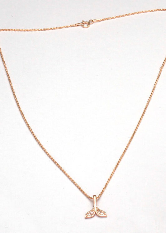 Rose gold  Mermaid's Tail pendant chain