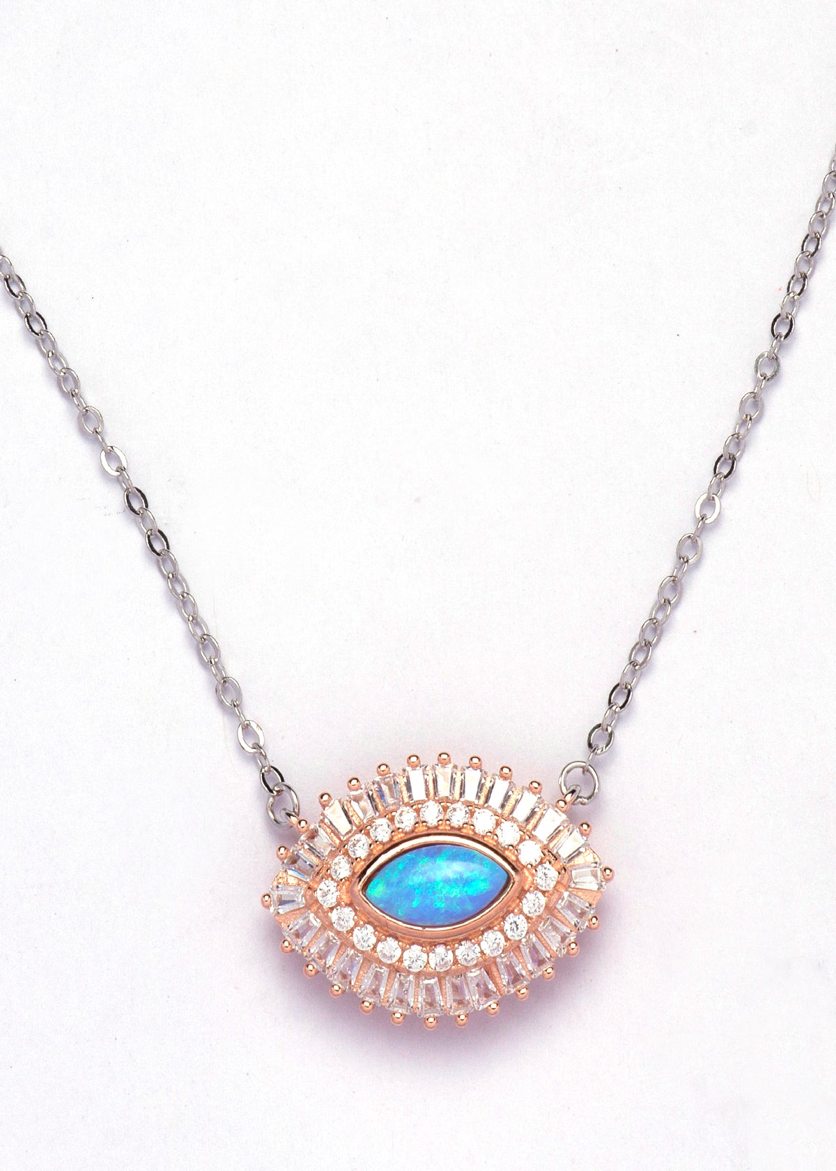 Zirconia studded evil eye neck peice for her