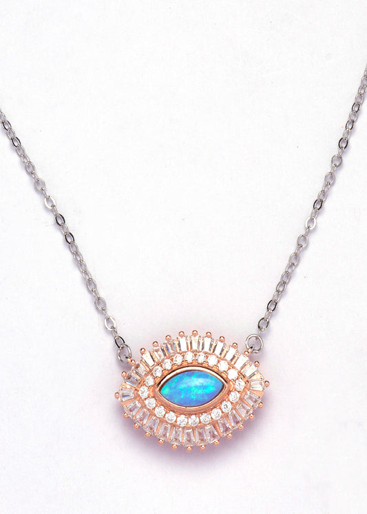 Zirconia studded evil eye neck peice for her