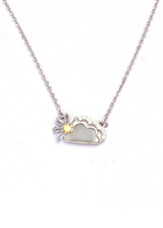 Cloud sunshine design necklace for her