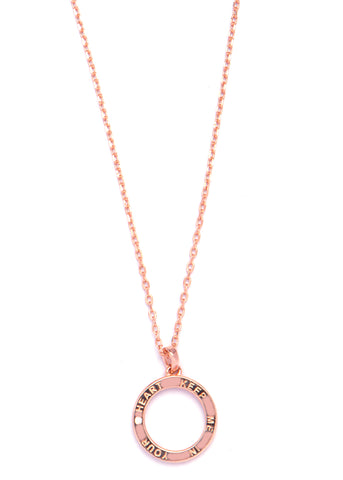 Keep me in your heart rose gold necklace