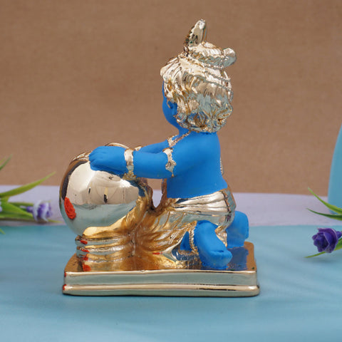 Original Gold Coated Blue Krishna Idol