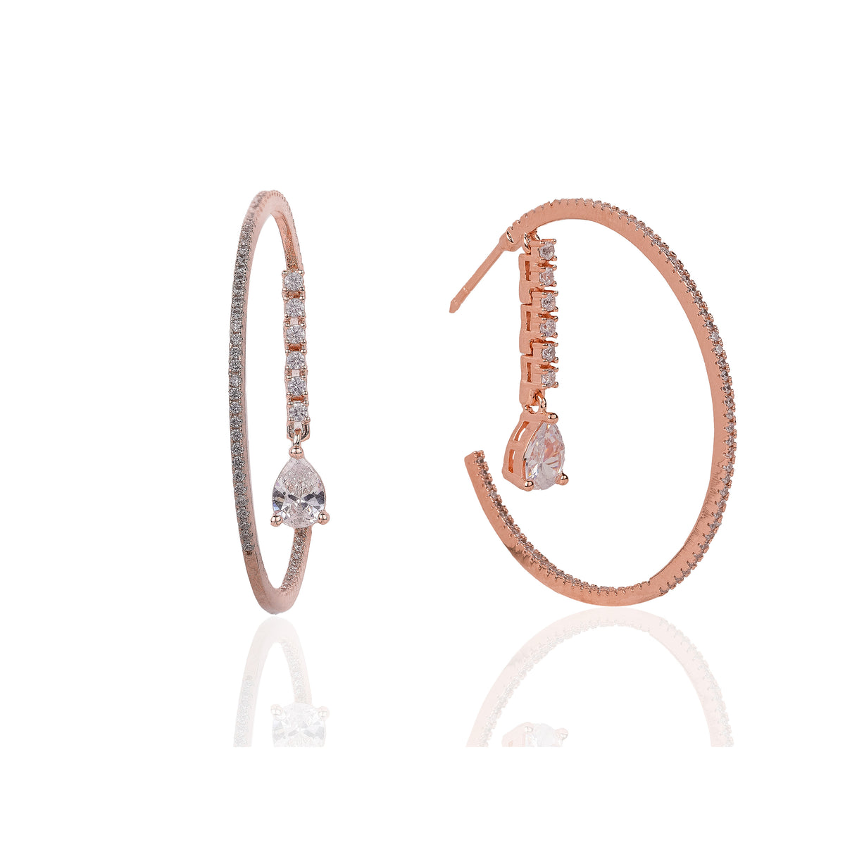 SILVER ROSE GOLD HOOPS