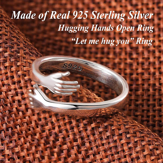 925 Silver adjustable Hug Ring A Unique and Meaningful Gift for her