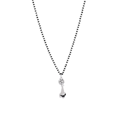 SILVER BLACK BEADS MANGALSUTRA