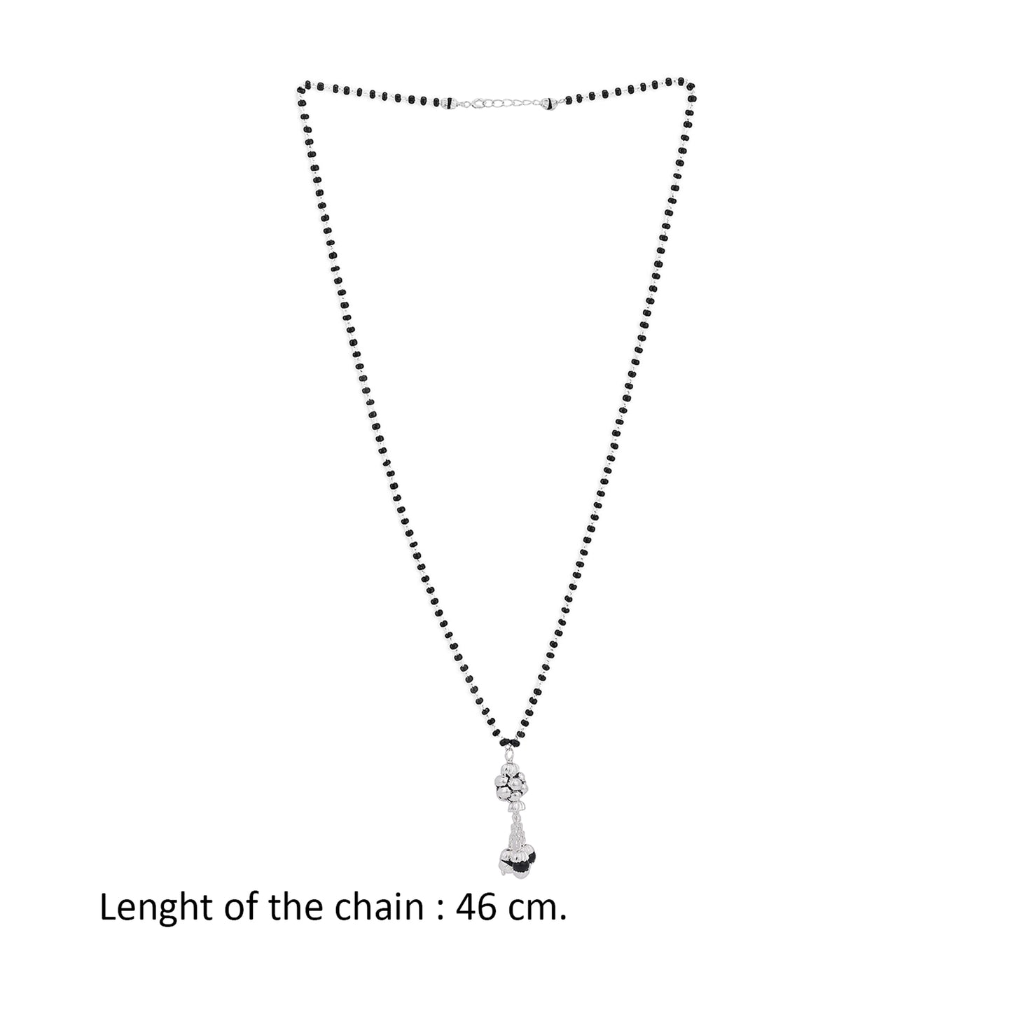 SILVER BLACK BEADS MANGALSUTRA