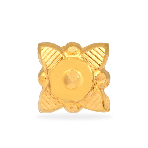 FLOWER 14K YELLOW GOLD NOSE STUD