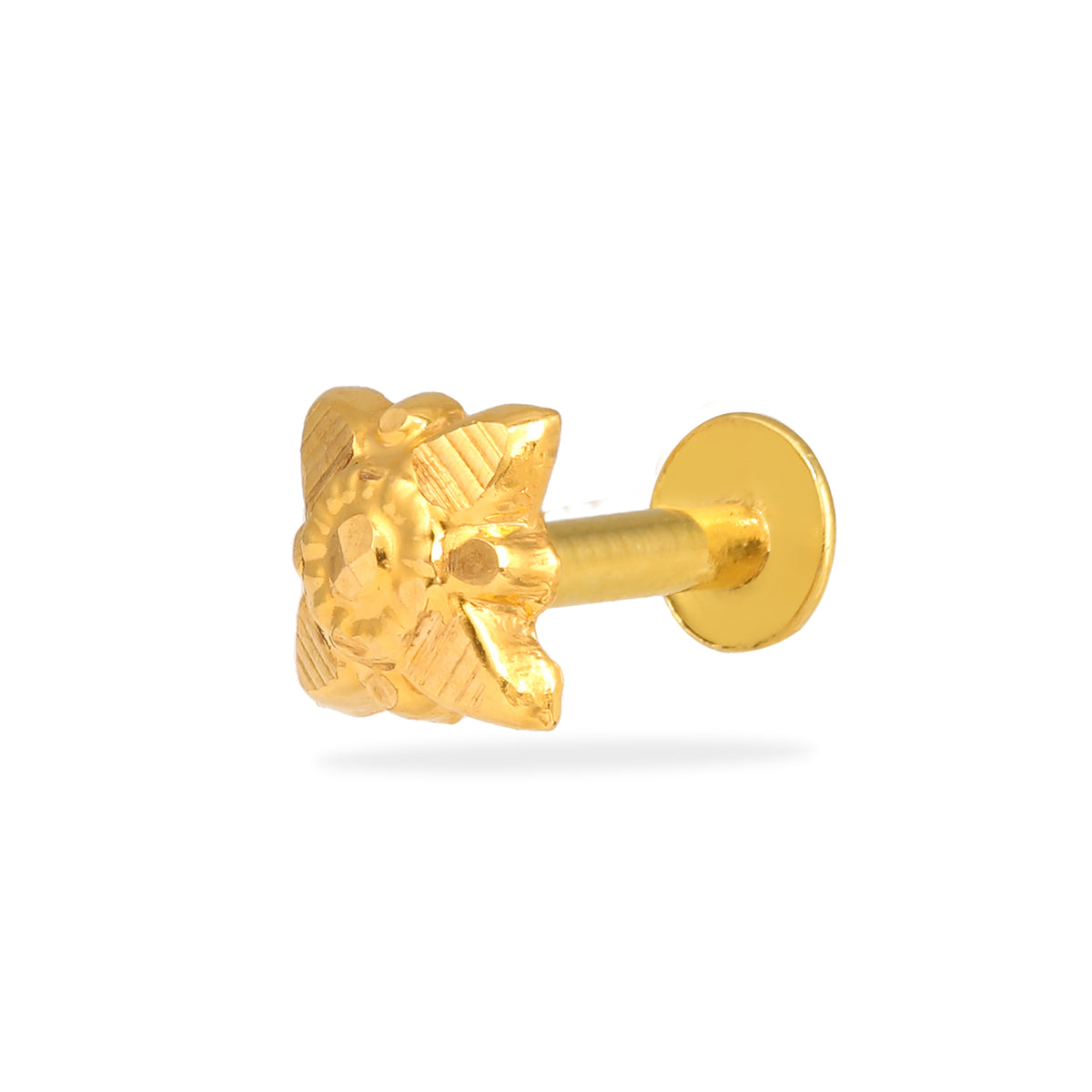 FLOWER 14K YELLOW GOLD NOSE STUD