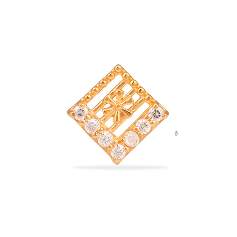 14K SQUARE YELLOW GOLD STUD