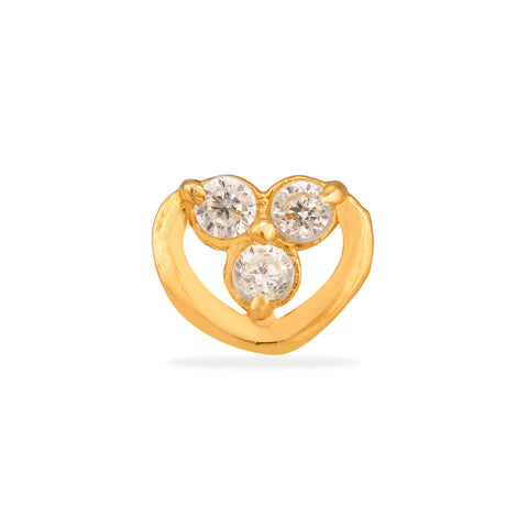 14K YELLOW GOLD STONE  STUD