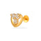 14K YELLOW GOLD STONE  STUD