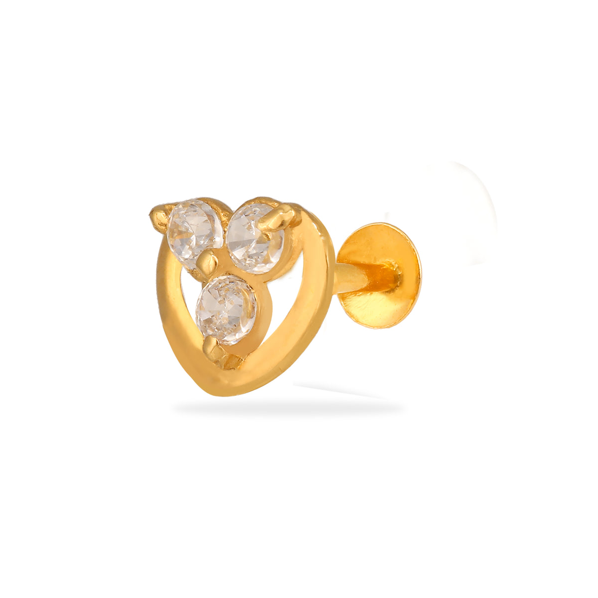 14K YELLOW GOLD STONE  STUD