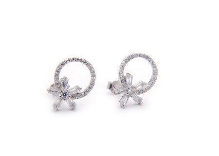 SILVER CUBIC ZIRCONIA STUD FOR HER