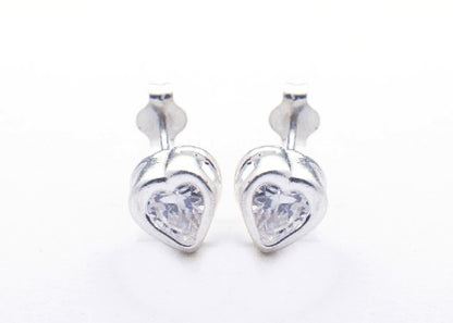 SILVER HEART DESIGN STUD FOR HER