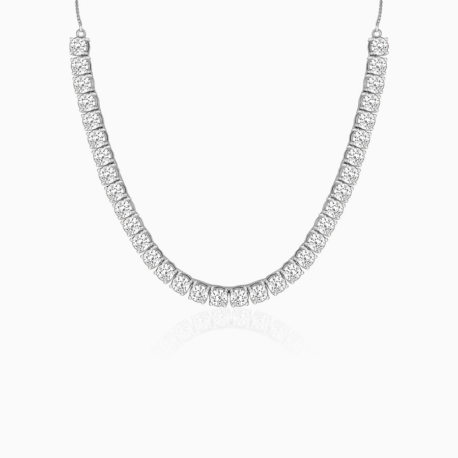 Silver Zircon Solitaire Necklace