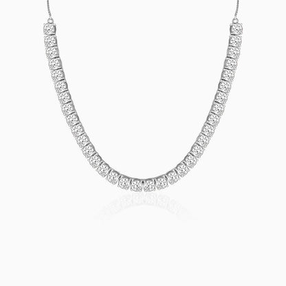Silver Zircon Solitaire Necklace