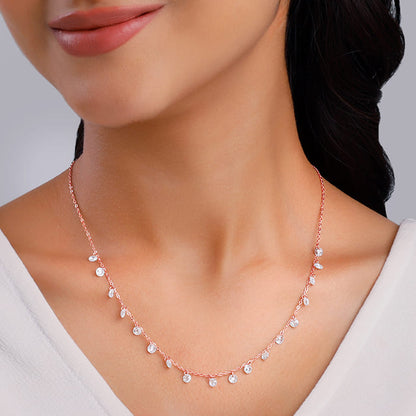925 silver swarvoski crystal queen chain plated with rose gold
