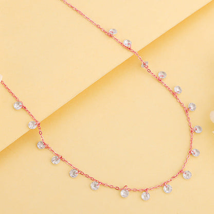 925 silver swarvoski crystal queen chain plated with rose gold