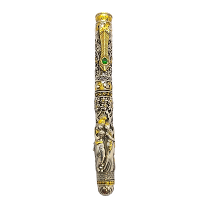 Silver Radha Krishna Antique Nakash Pen