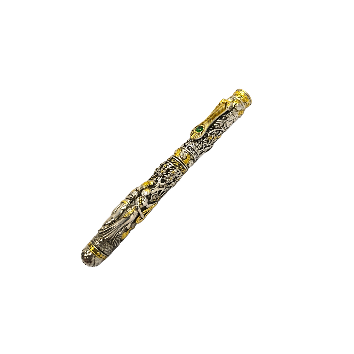 Silver Radha Krishna Antique Nakash Pen