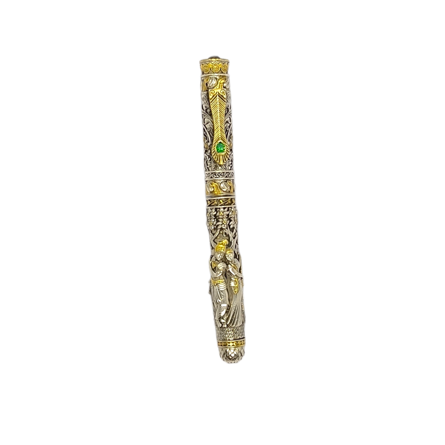 Silver Radha Krishna Antique Nakash Pen