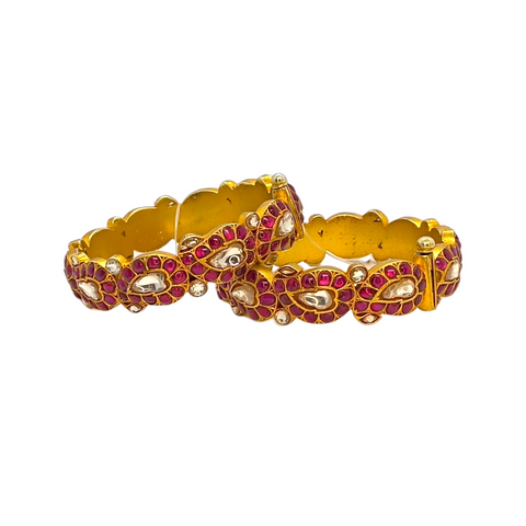 925 SILVER ANTIQUE KUNDAN BANGLES