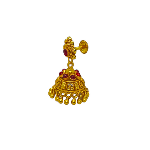 925 SILVER ANTIQUE PLAIN KUNDAN JUMKI