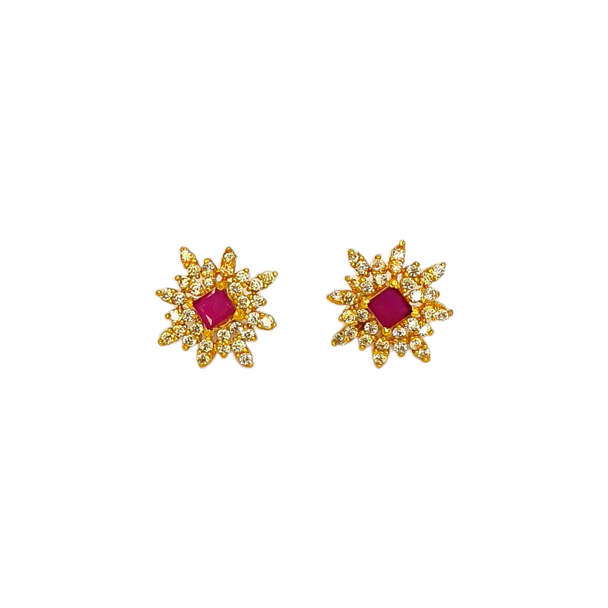 925 SILVER ANTIQUE AD RUBY STUD