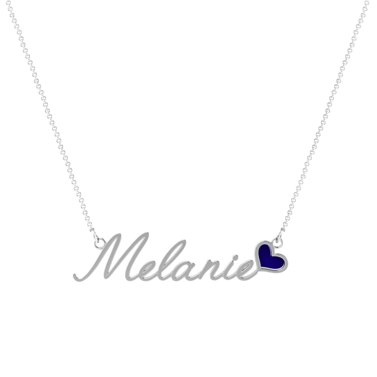 PERSONALISED NAME ENAMEL HEART NECKLACE