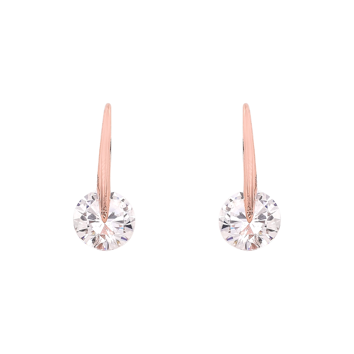 SILVER ROSE GOLD ZIRCONIA HOOPS