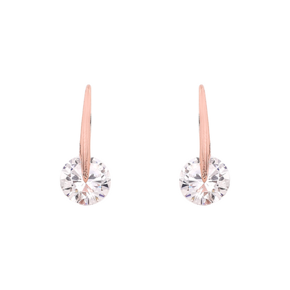SILVER ROSE GOLD ZIRCONIA HOOPS