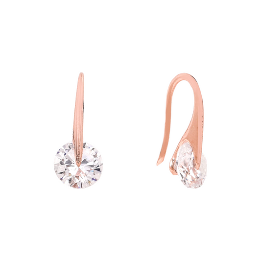 SILVER ROSE GOLD ZIRCONIA HOOPS