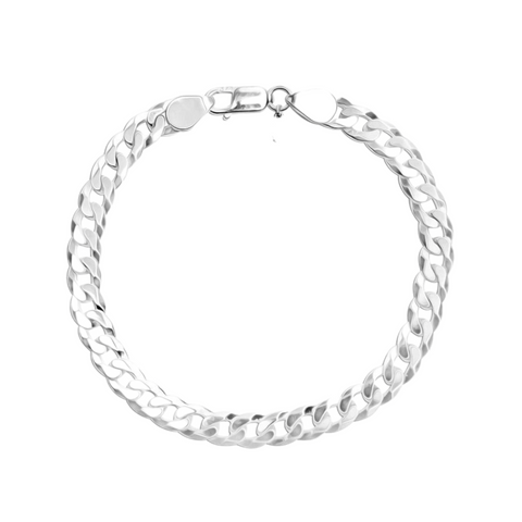 925 Sterling Silver Curb Chain Bracelet for him