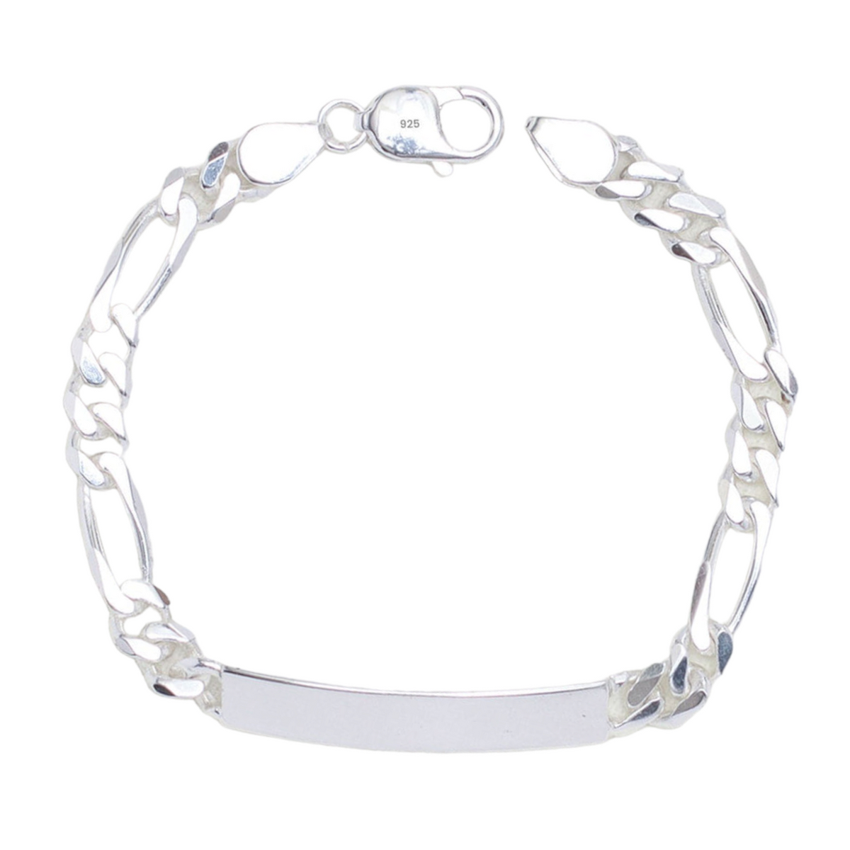 925 Sterling Silver Designer Figaro Chain  Bracelet for him