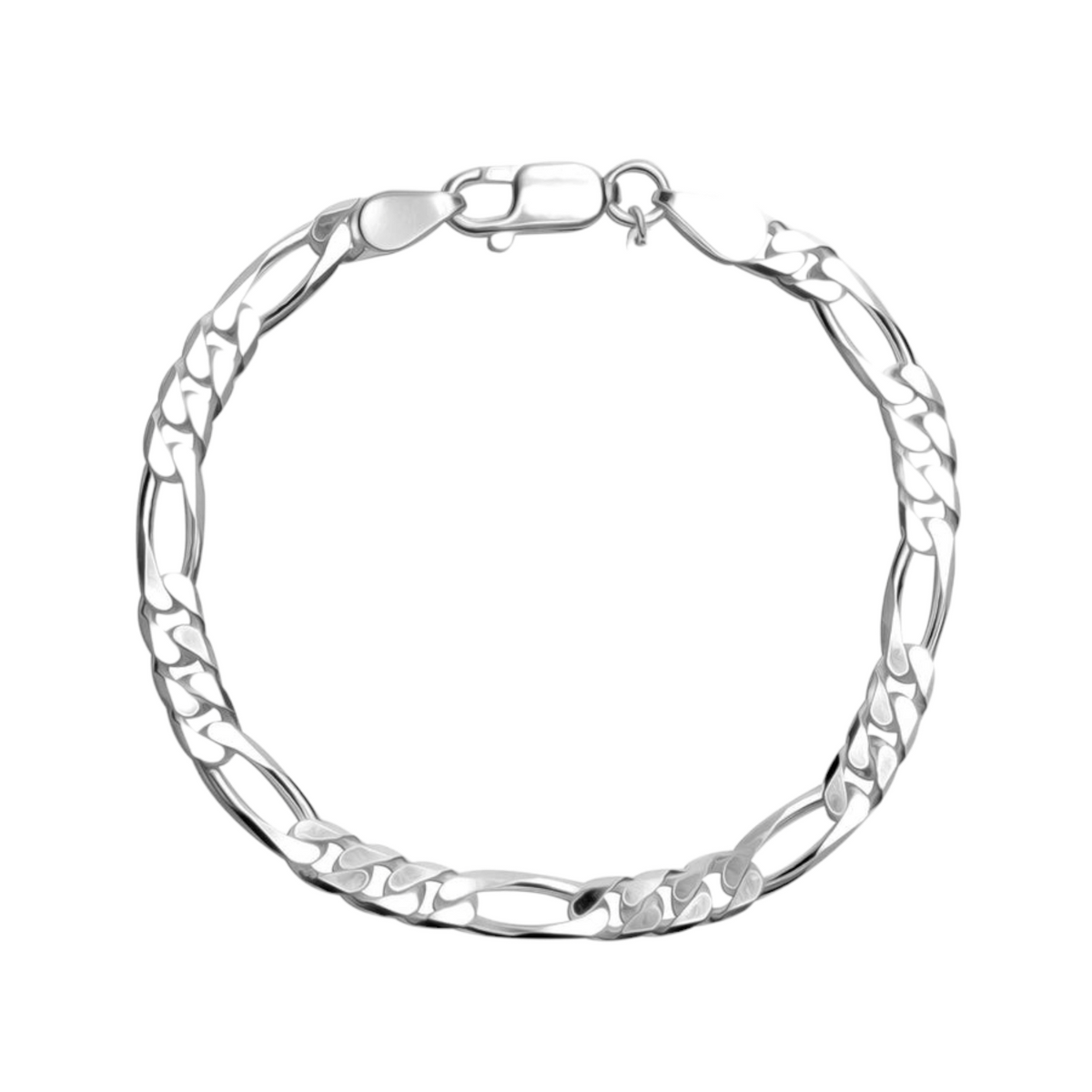 925 Sterling Silver Figaro Bracelet for him