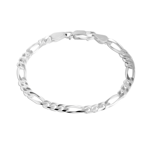 925 Sterling Silver Figaro Bracelet for him